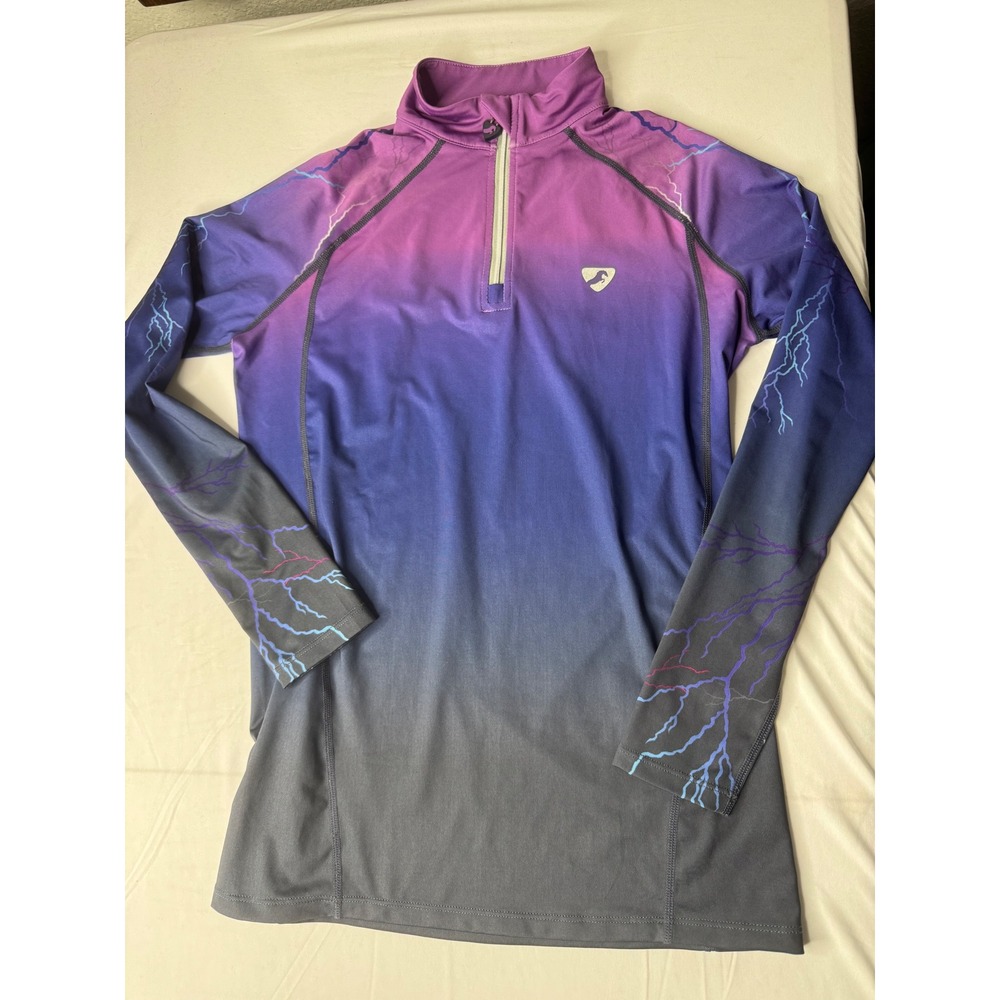 Aubrion Kids Purple Ombre Lightning Base Layer Equestrian Top 13-14 Yrs